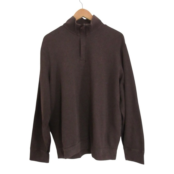 Polo Ralph Lauren Mens Brown Quarter Zip Knit Pullover XL Long Sleeves Classic - Picture 1 of 11